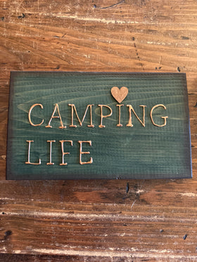 Affiche en bois Camping Life